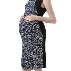 Black Abstract Maternity Sheath Dress